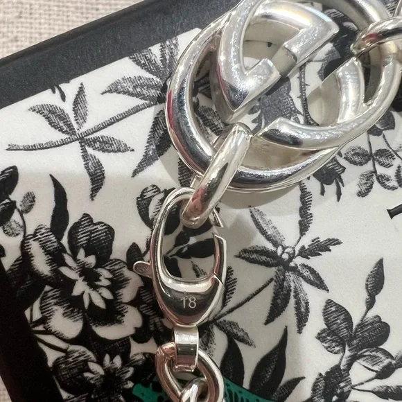 NIB GUCCI 925 Sterling Silver Interlocking GG Britt Bracelet - Picture 8 of 11